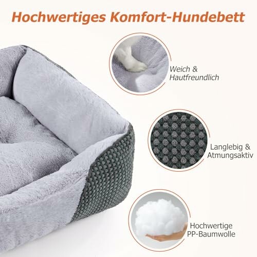 Hochwertiges Komfort-Hundebett mit weichem, hautfreundlichem Material, langlebige und atmungsaktive Struktur, gefÃÂÃÂÃÂÃÂÃÂÃÂÃÂÃÂÃÂÃÂÃÂÃÂÃÂÃÂÃÂÃÂ¼llt mit hochwertiger PP-Baumwolle.