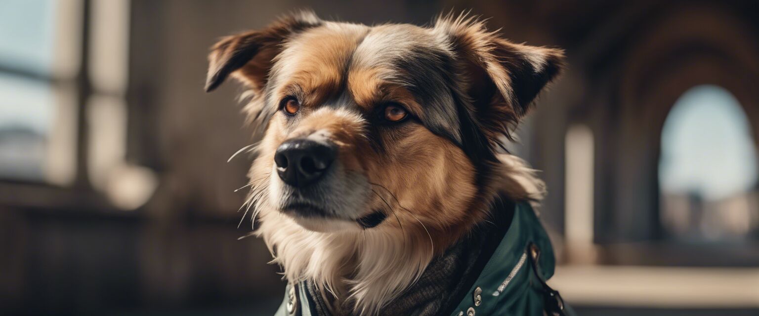 Dog in recycled polyester jacket